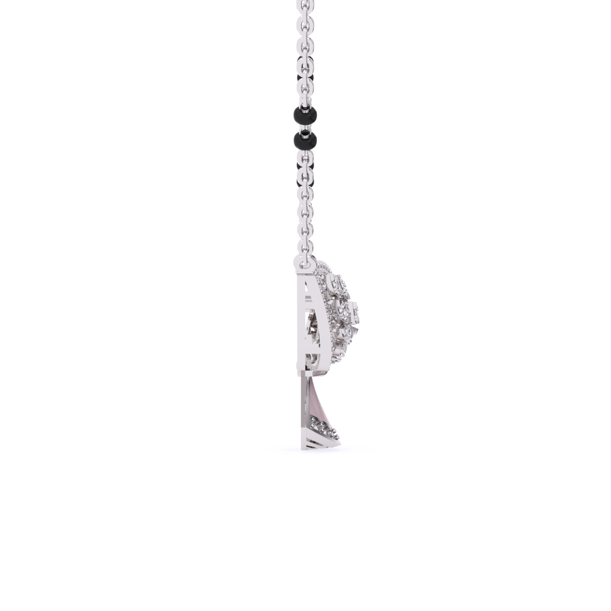Stylish Leaf Round Lab Grown Mangalsutra